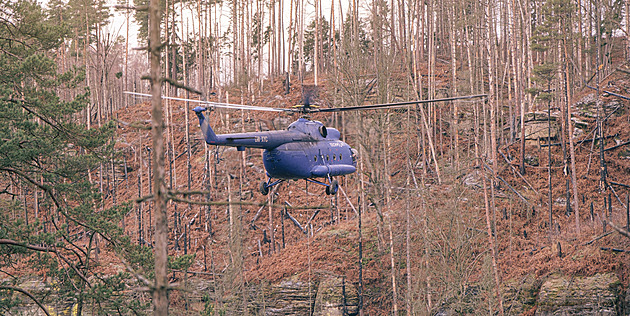 VIDEO: Vrtulník pomohl vyčistit řeku v Českém Švýcarsku. Odnesl 23 tun dřeva